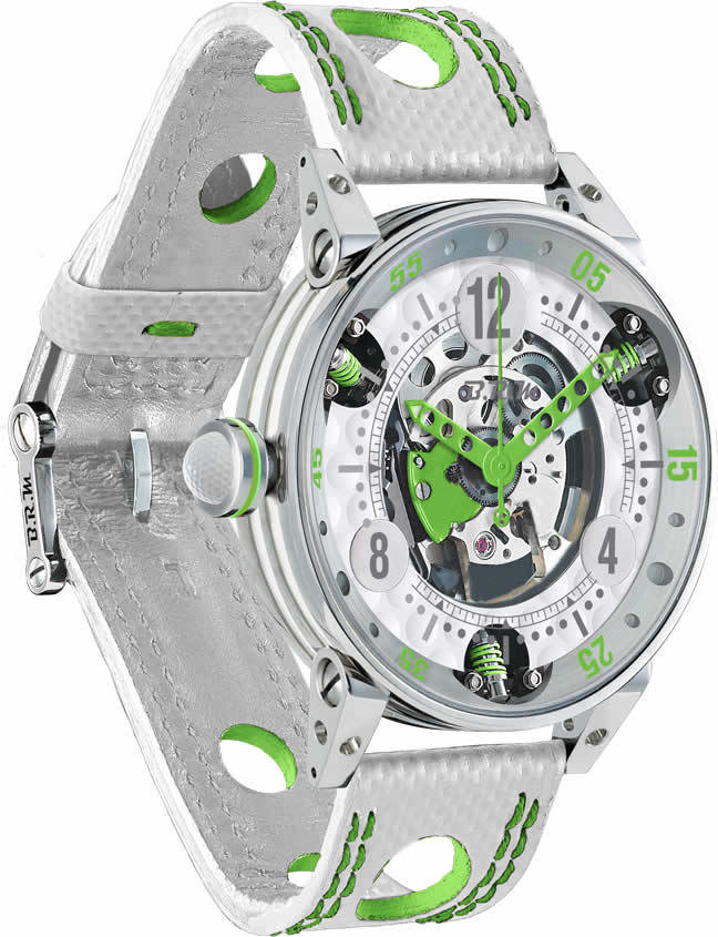 BRM Golf White Skeleton Dial Green replica watch GF6-44-SA-SQ-AVP